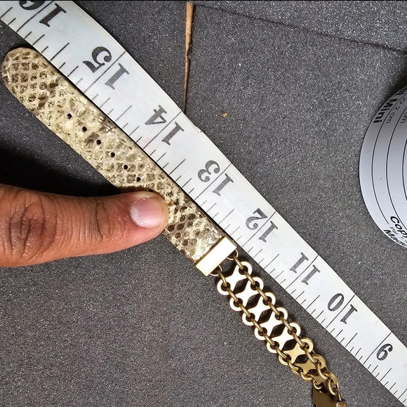 Nicole Miller Whitney Python-Embossed Leather Double-Wrap Strap 16" Quartz Watch - Picture 9 of 9